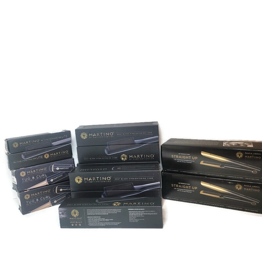 Martino Cartier hear hair tools straitners, curlers and heat bombs. Open box.